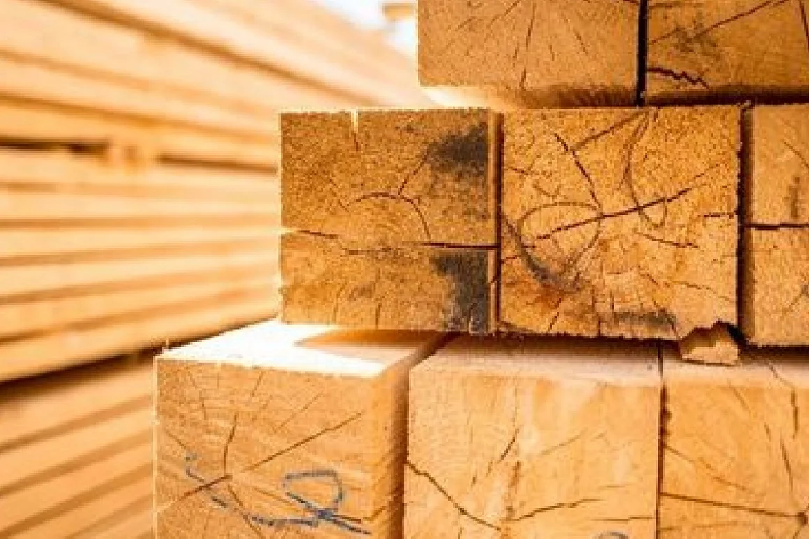 Stapel von Kanthölzern